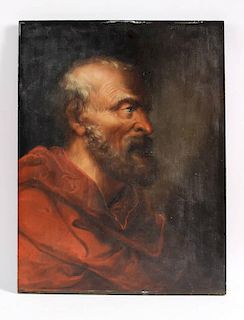Oil on Wood Panel, Portrait of Man