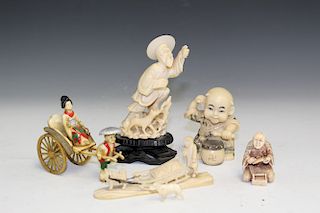 A Group of Japanese Carved Decorative Items.