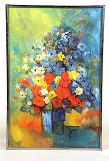 Acrylic on Canvas, Floral Still Life
