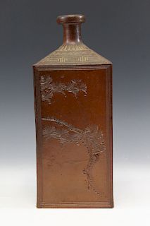 Japanese pottery vase, marked.