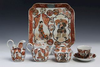 Group of Japanese hand painted porcelains.