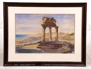 Watercolor, "Temple of Concordia, Agrigento"