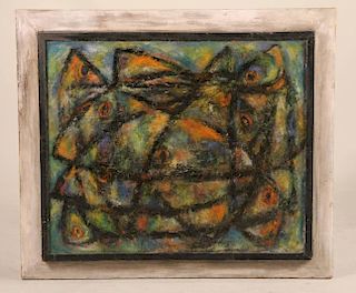 Oil on Canvas, "Goldfish", Possibly Miriam Halpern