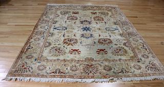 Vintage And Finely Hand Woven Oushak Style Carpet