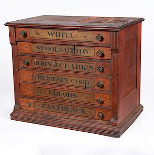 Clark's Six Drawer Spool Cabinet