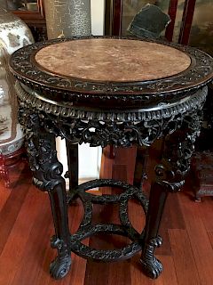 OLD Large Chinese hardwood stand table, 19th century