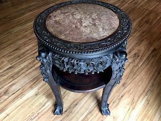 OLD Large Chinese hardwood stand table, 19th century