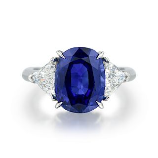 5.48-Carat Ceylon Sapphire and Diamond Ring