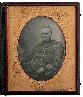 Southworth & Hawes, Commodore Charles Morris, Three Daguerreotype Portraits Including Exceptionally Rare Whole Medallion Plate 
