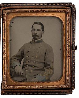 Sixth Plate, Civil War Ambrotype of Lt. Colonel Warren Adams, by George S. Cook, Plus Cabinet Photographs 