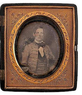 Sixth Plate Daguerreotype Portrait Identified by Descendants as Captain Robert Adams, Charleston Light Dragoons 