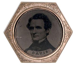 Jefferson Davis, Rare Ferrotype Badge 