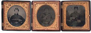 Civil War Cased Images of Soldiers Displaying Colt Revolvers 