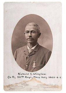 Pvt. Richard S. Winslow, 54th Massachusetts Volunteers, Post-Civil War Cabinet Photograph 