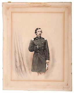 Gouverneur K. Warren, Salt Print as Colonel, Plus CDV Retouched as General 