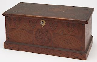 Decorated Sailor's Box with Wax Inlay