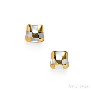 18kt Gold and Mother-of-pearl Earclips, Angela Cummings