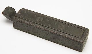 Slide Top Box in Green Paint dated 1769