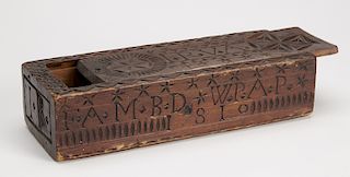 Slide Top Carved Box dated 1810