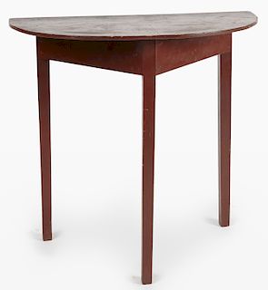 Demi-lune Table in Red Paint