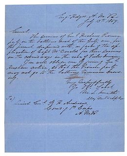 Letter from Chief of Engineers, Army of Northern Virginia, Docketed by Sorrel 
