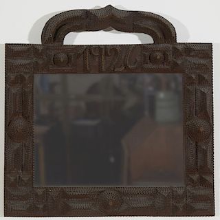 Fine Tramp Art Mirror Dated 1926