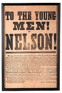 Civil War Broadside, To the Young Men of Nelson, Kentucky, 1861 