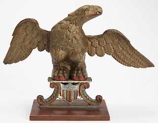 Cast Iron Painted Eagle Figure