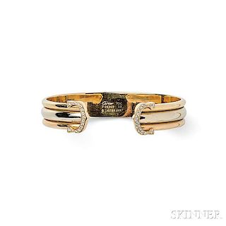 18kt Tricolor Gold and Diamond "C de Cartier" Bracelet, Cartier