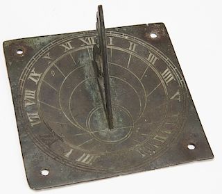 Early Engraved Brass Sundial