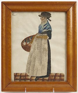 Early Watercolor of a Peasant Woman