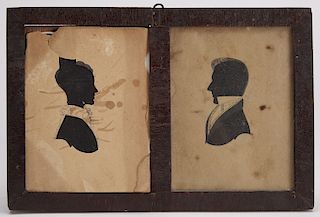 Early Double Silhouette in Original Frame