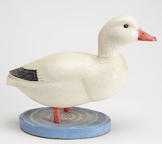 Carved Folk Art Snow Goose