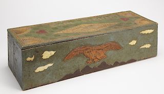 Folk Art Carved and Painted Box