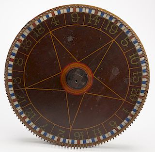 Folk Art Painted Game Wheel