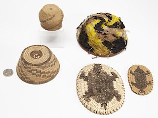 5 Fine Native American Miniature Baskets