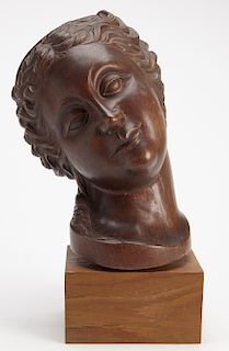 Carved Art Deco Bust of a Lady