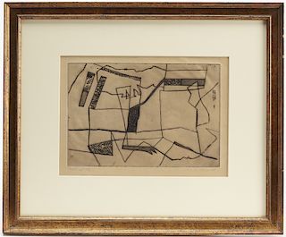 Two Etchings - Ralston Crawford & Jean Helion