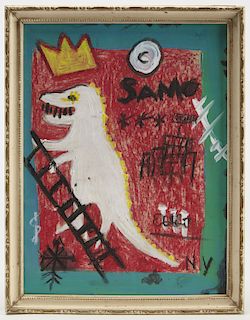 Jean-Michel Basquiat Oil Stick on Paper, 1982