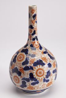 Imari Long Neck Chinese Floral Vase