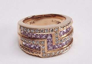 14K Gold & Pink Sapphire Ring