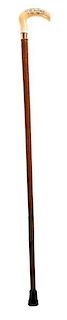 Presentation Walking Stick Made from Wood of the USS Kearsarge, ID'd to California Cavalry Captain 