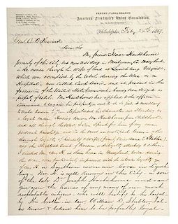 American Freedmen's Bureau Letter Written to Gen. O.O. Howard, 1867 