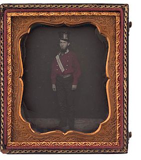 Outstanding Sixth Plate Daguerreotype of a Fireman 