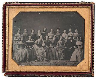 Half Plate Daguerreotype of the Rutgers Female Institute's 1851 Graduating Class 