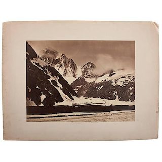 Albumen Photograph of Alpine View Featuring Finsteraarhorn, by Bisson Bros., Ca 1860s 