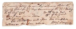 William Henry Harrison, Northwest Indian War Signed Provision, August 1794 