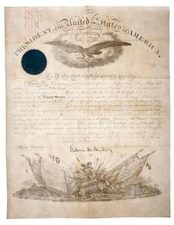 Abraham Lincoln Appointment Signed as President for James N. Caldwell, Major, 18th Infantry, February 1862 