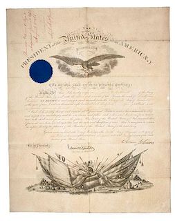 James N. Caldwell, Military Collection Featuring Presidential Signed Commissions, Including Van Buren, Polk, Fillmore, & Johnson, Plus 