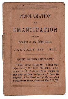 Abraham Lincoln, Emancipation Proclamation, Early J.M. Forbes Copy, 1863 